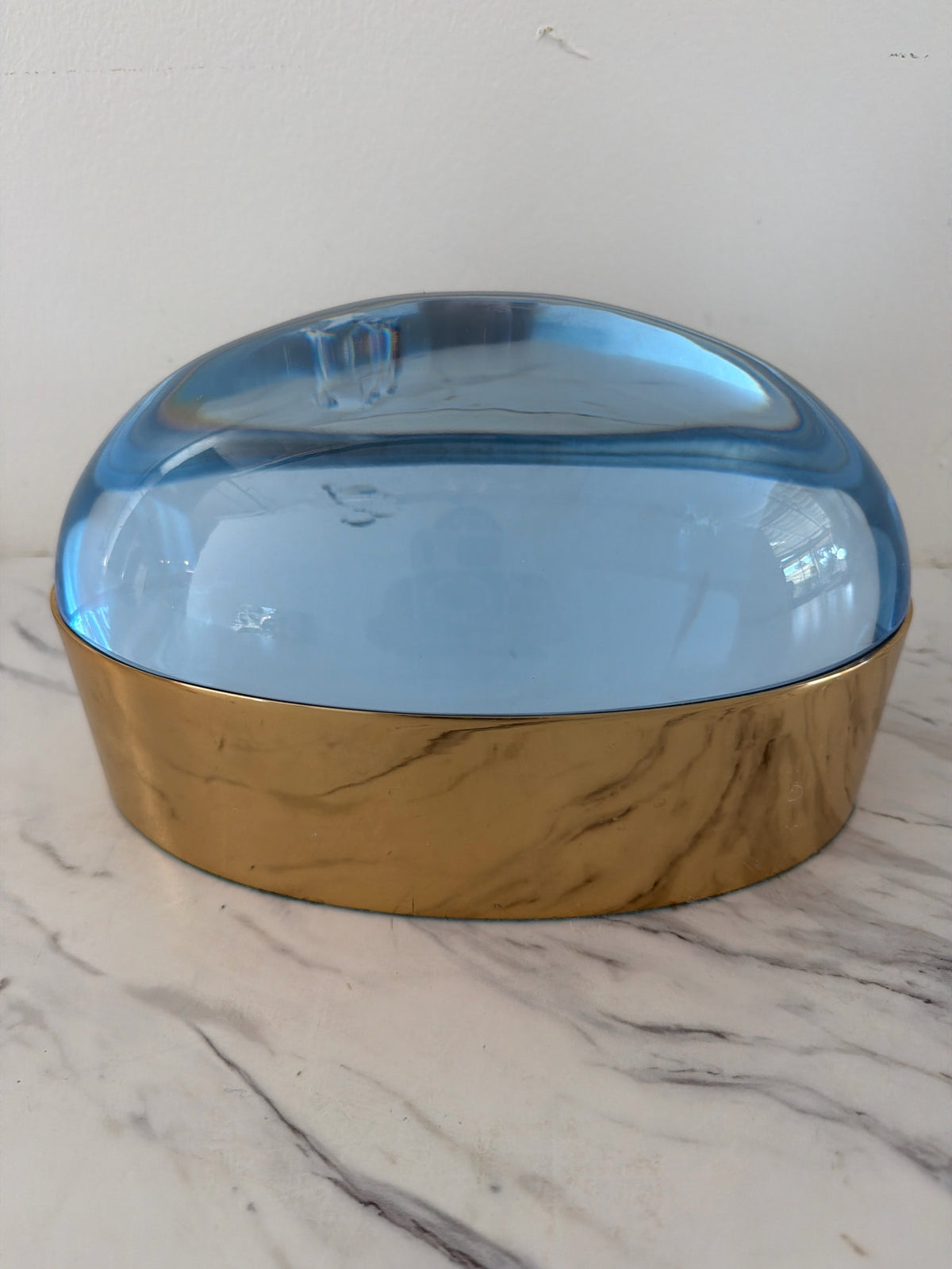 Jonathan Adler Large Globo Box in Blue/Gold