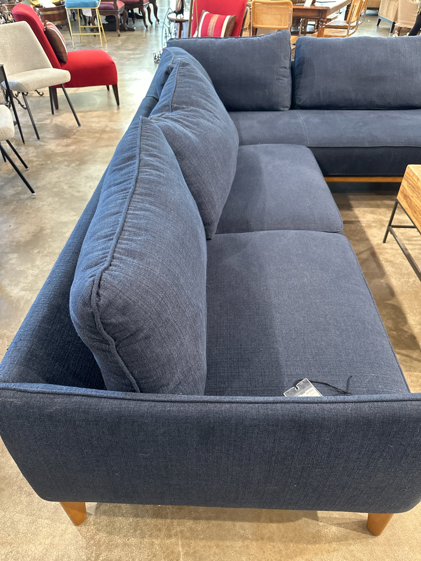 L Shape Sectional, Macy's - Navy Blue Sofa