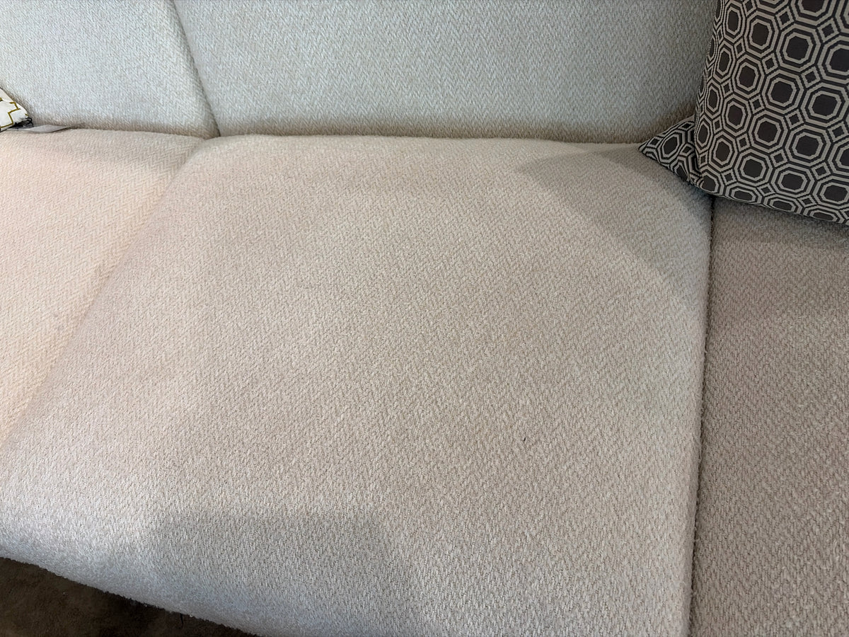 Off White Boucle Sofa 125l" x 30d x 34h