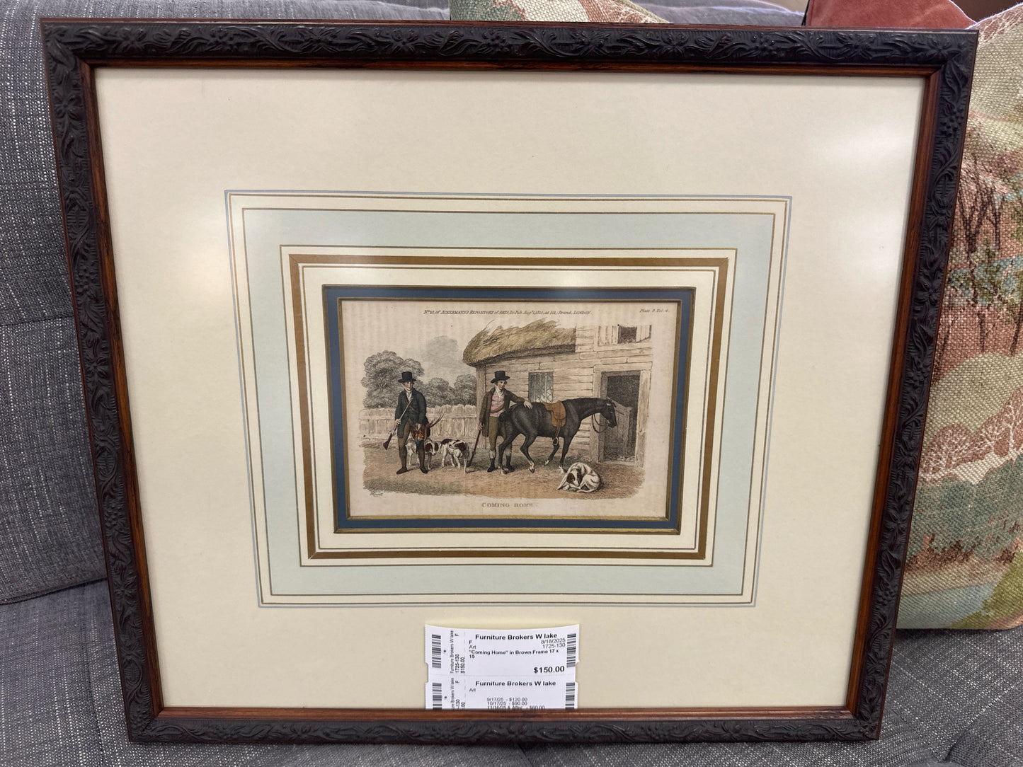 "Coming Home" in Brown Frame 17 x 15