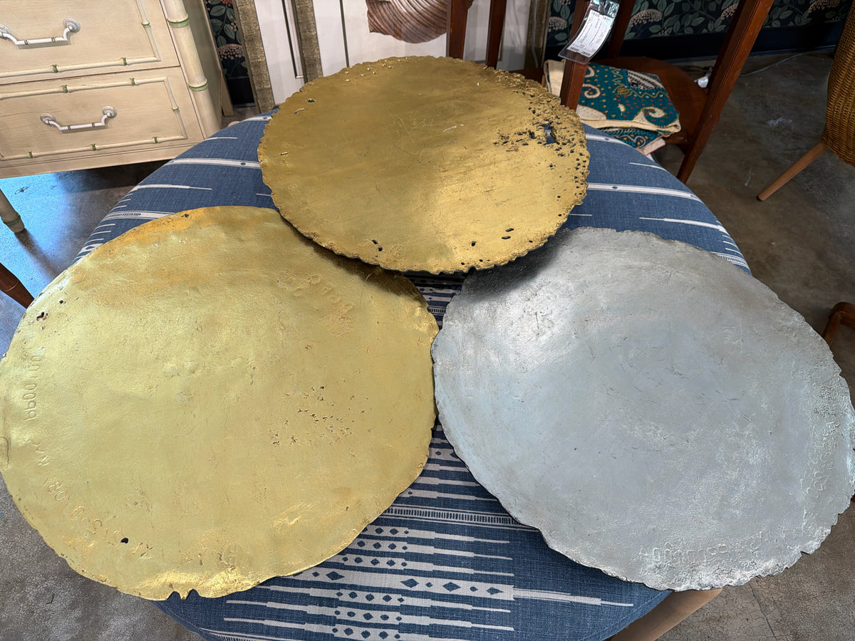 Mecox Modern Art SET of 3 Gold/Silver Circles