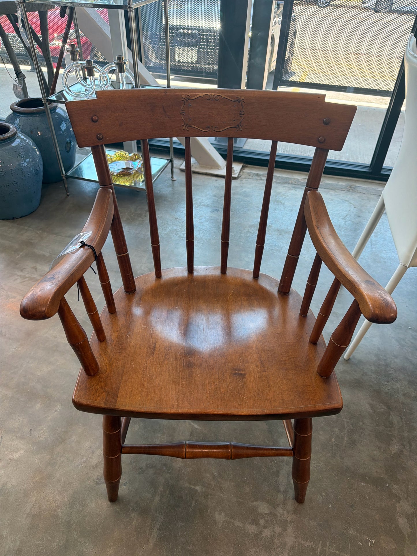 MCM Heywood Wakefield Maple Armchair w/ Stencil