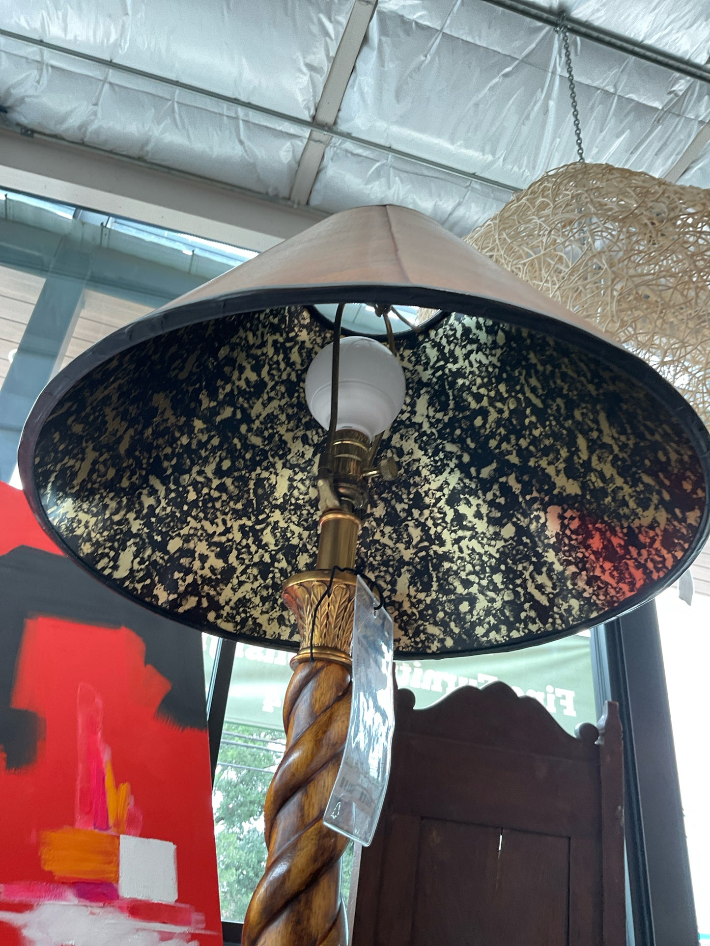 PAIR of Barley Twist Lamps w/Marble Base