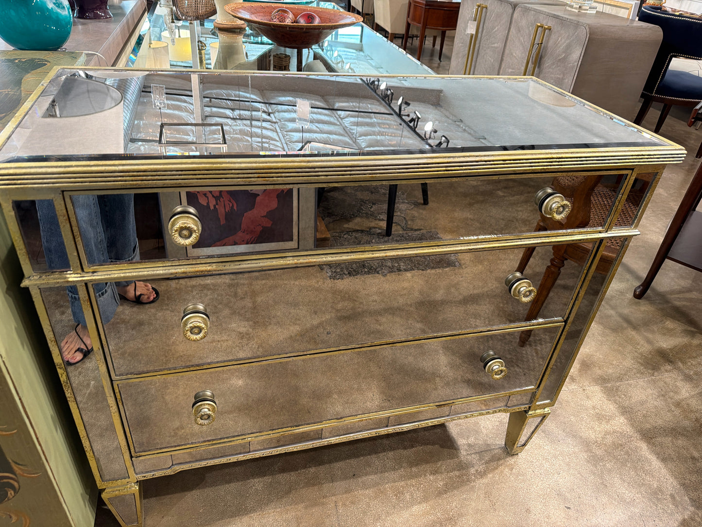 Z Gallerie 3 Drawer Mirrored Dresser