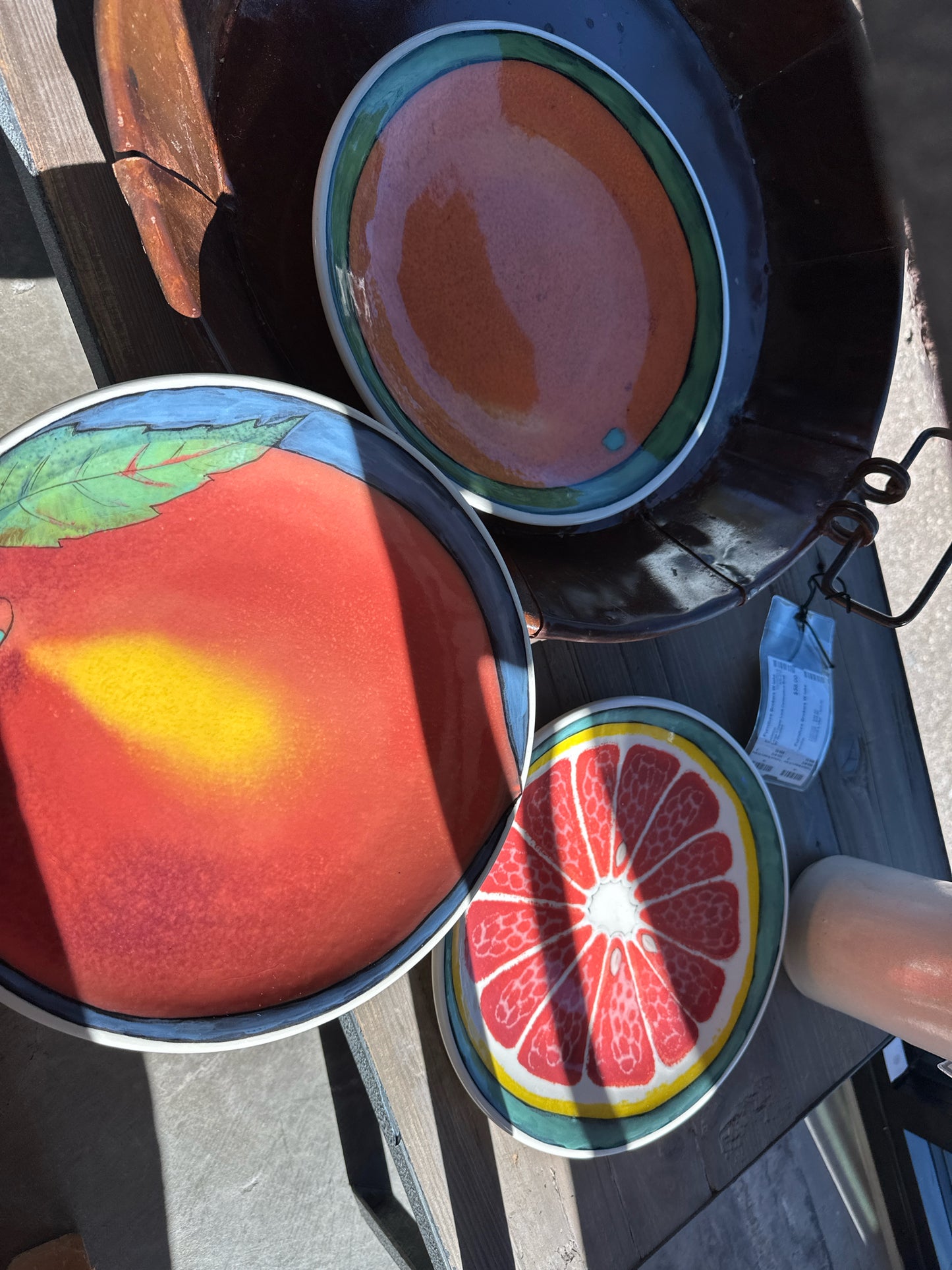 Set of 3 Rainbow Gate 'Fruits' Ceramic Plates, Santa Fe