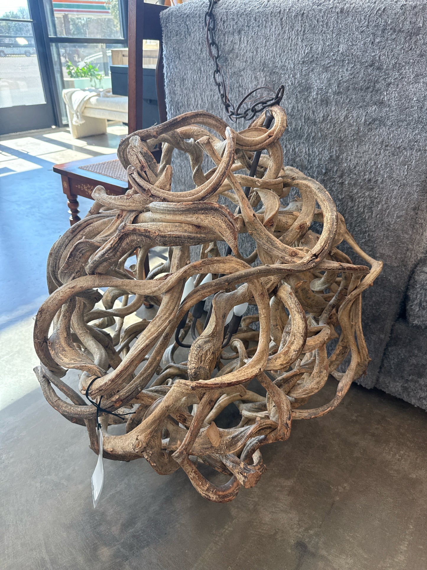 Hand Crafted Root Balll Pendant, 29" Dia. - Organic Shape