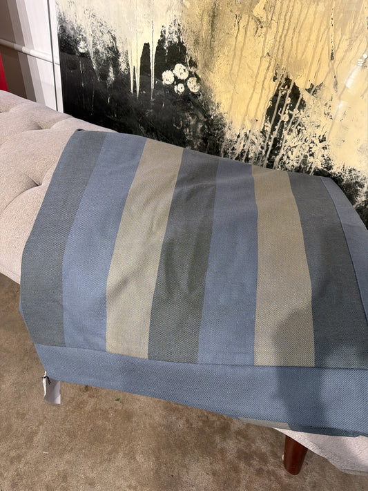 Custom Wool Blend King/Cal King Coverlet Duvet Bedspread Zips Blue/Taupe/Gray