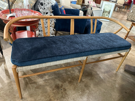 Bentwood Bench w/ Custom Blue Cushion