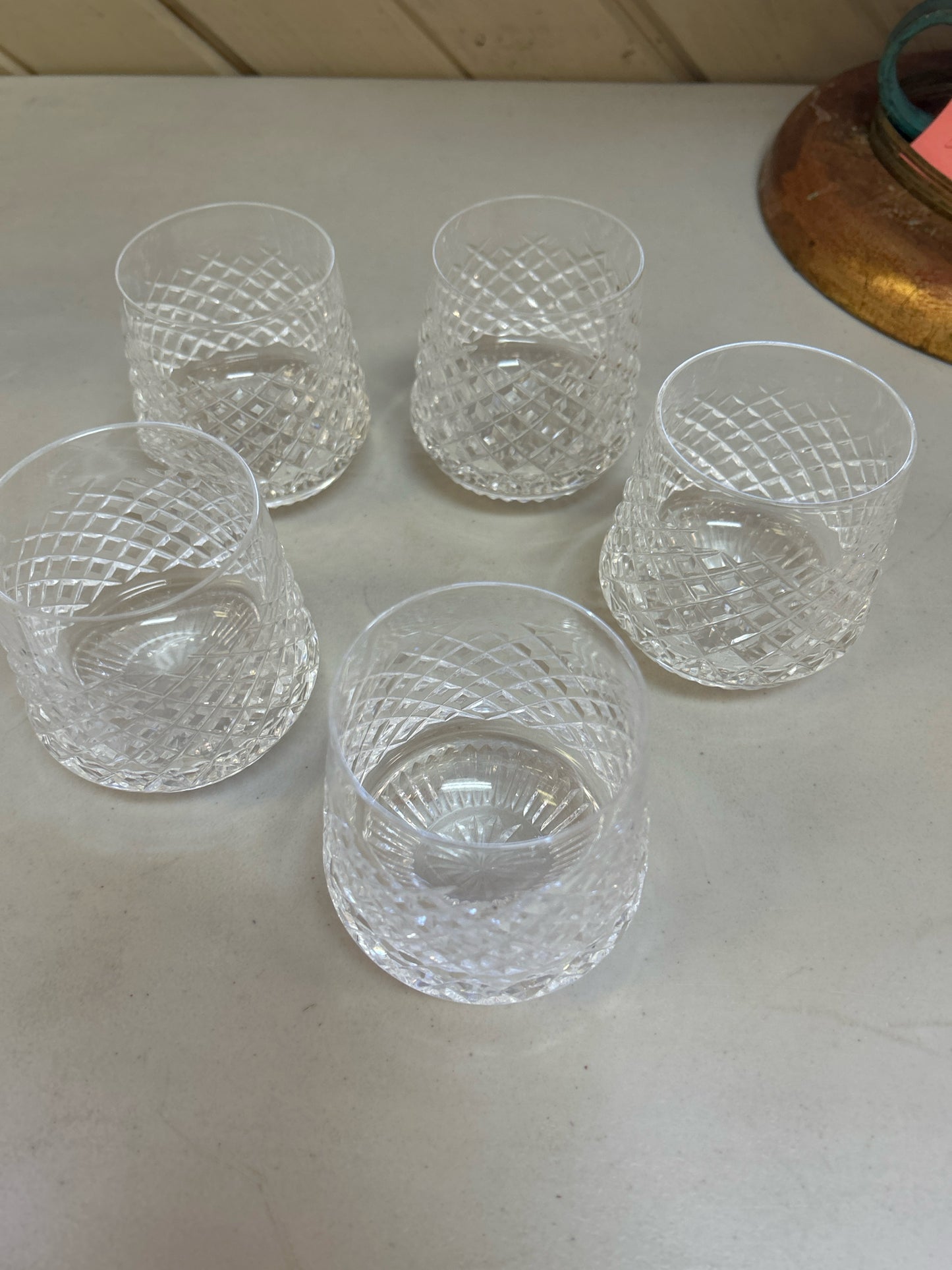 SET of 5 Vintage Waterford Alana Whiskey Glasses