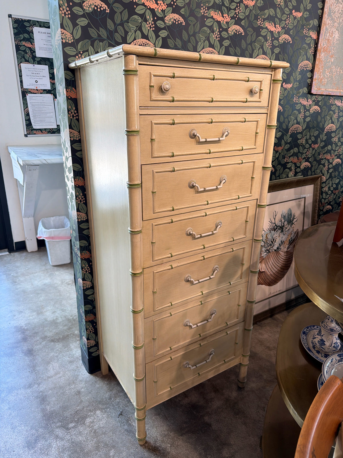 Vintage Thomasville Faux Bamboo Chest of Drawers