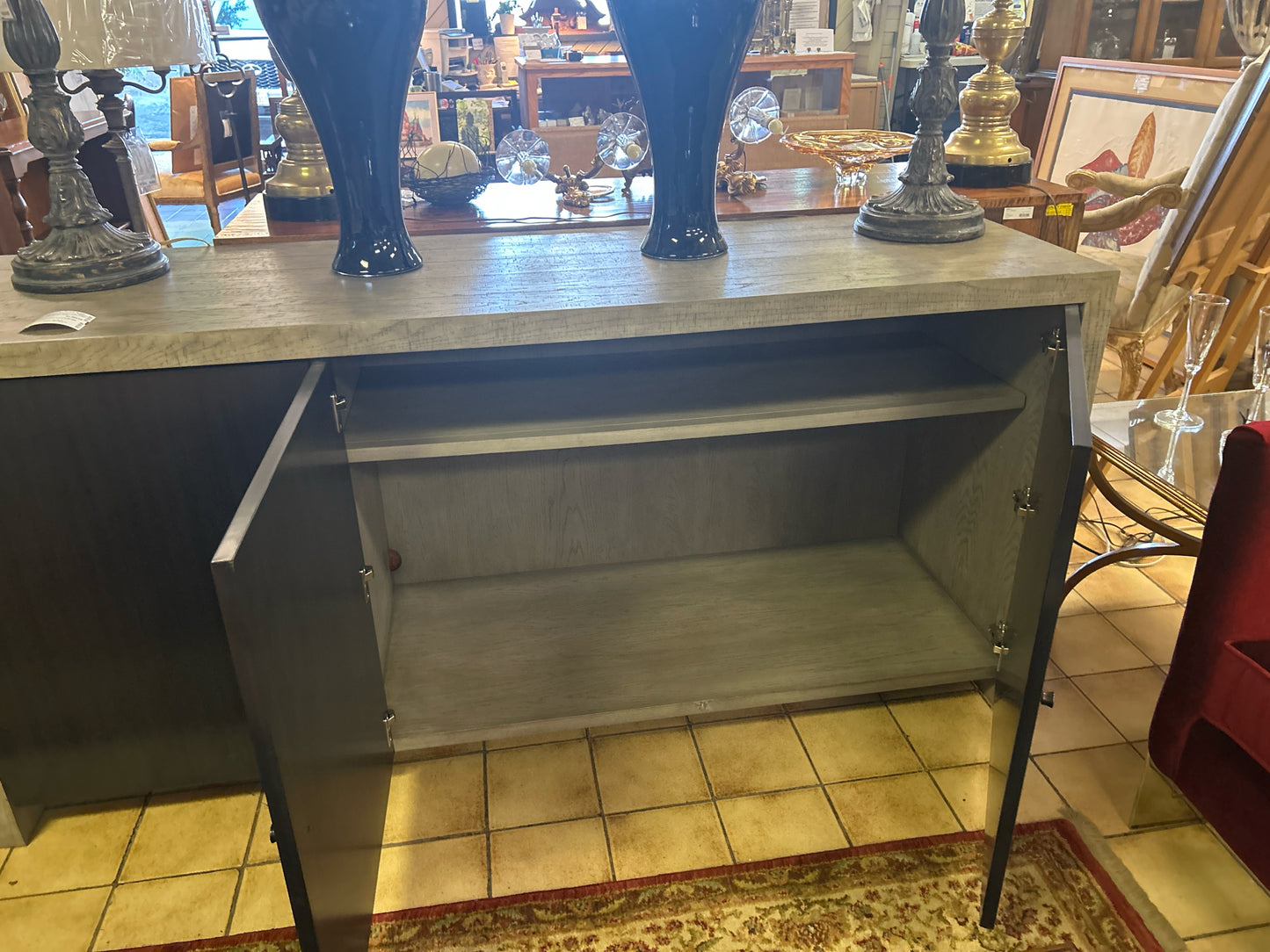 Bernhardt Entertainment Buffet in Light Wood with Dark Doors