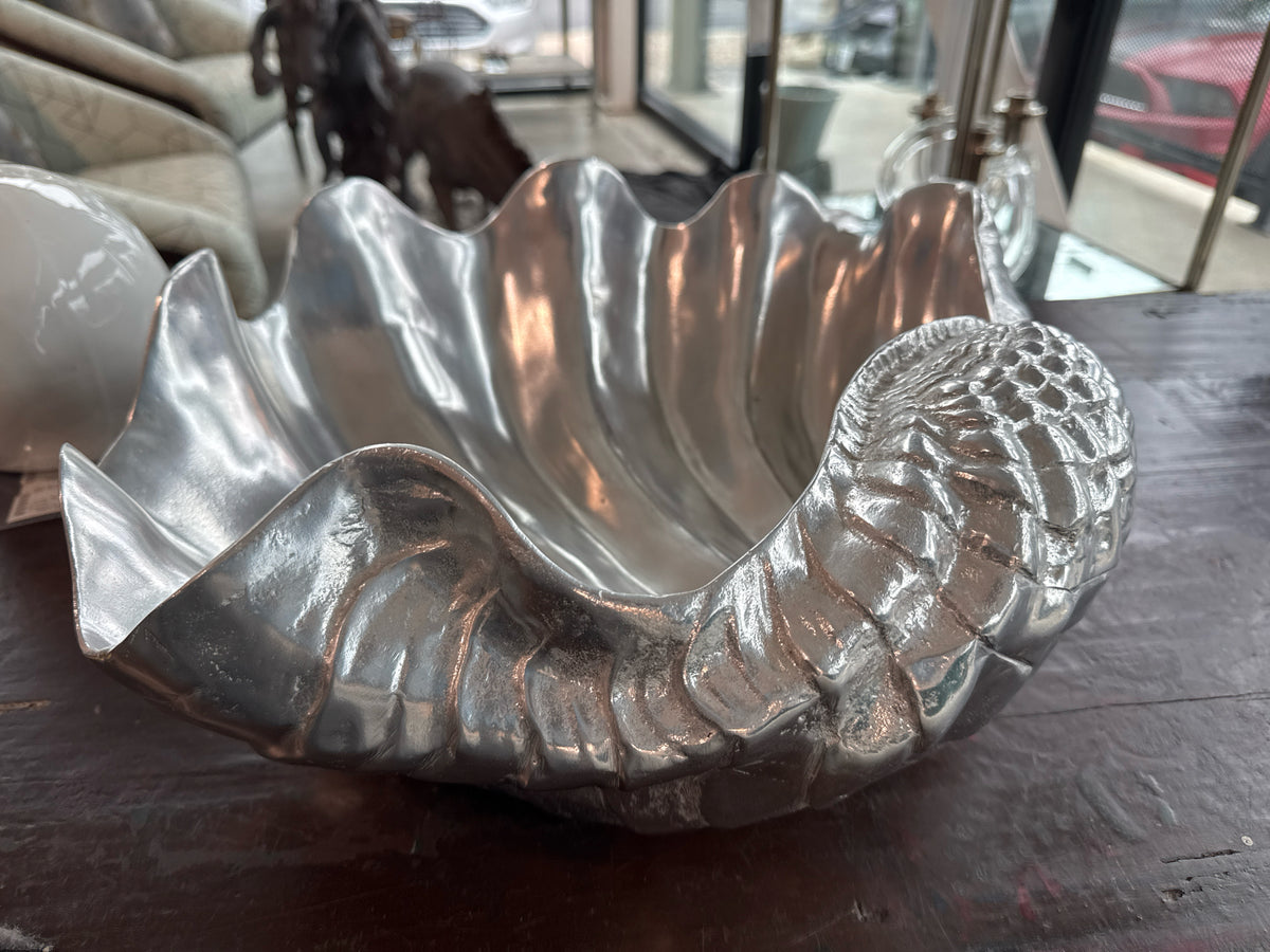 Arthur Court Pewter Oversized Conch Shell Bowl