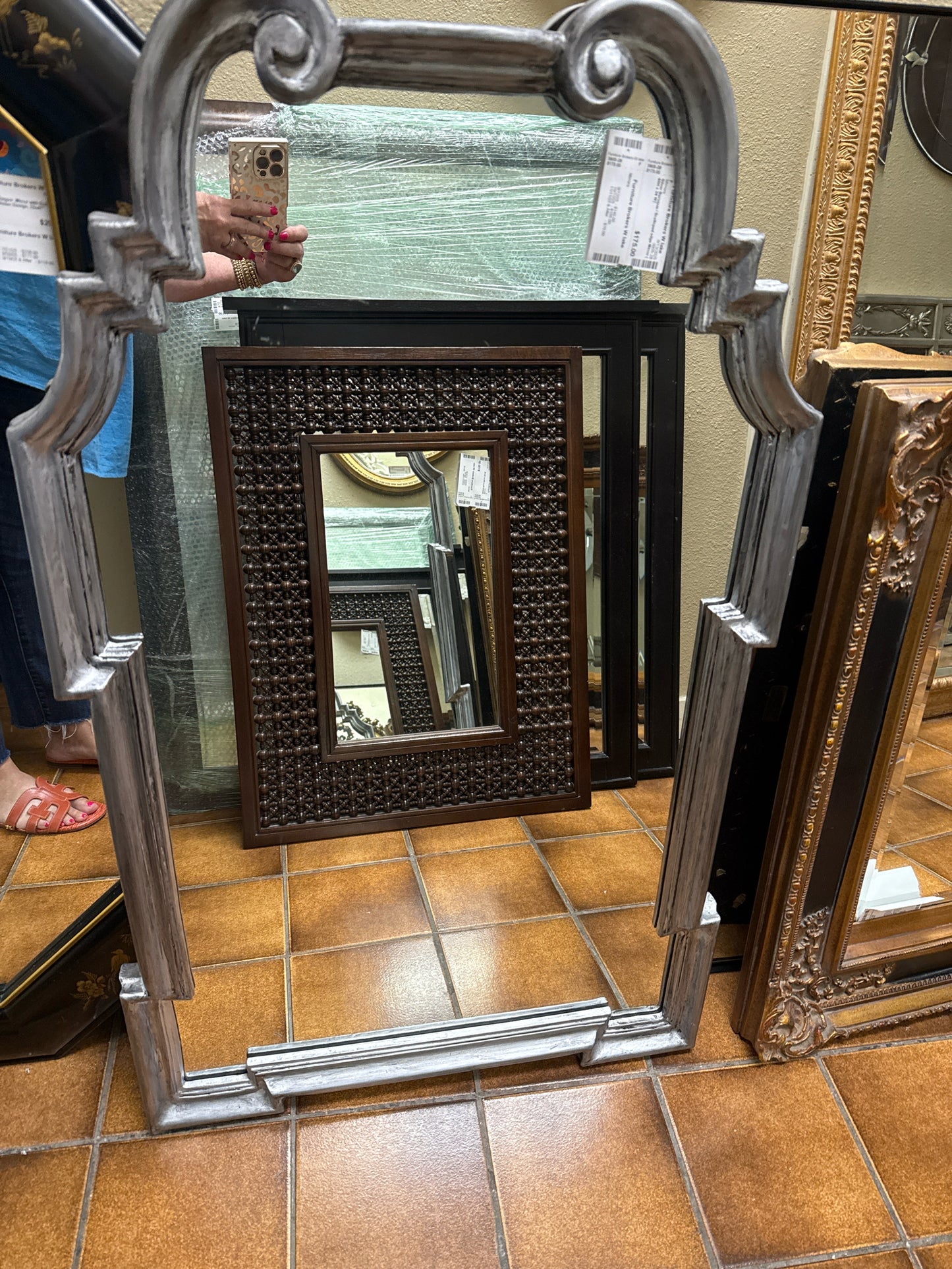 Silver Baroque / Scalloped edge Mirror ( 40H x 24 W)