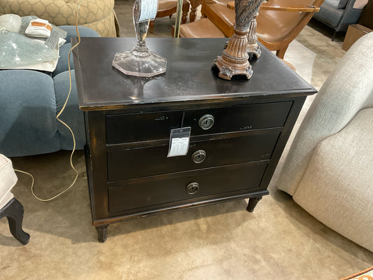 RH Maison 3 Drawer Black Wood Nightstand - 32W X 19D