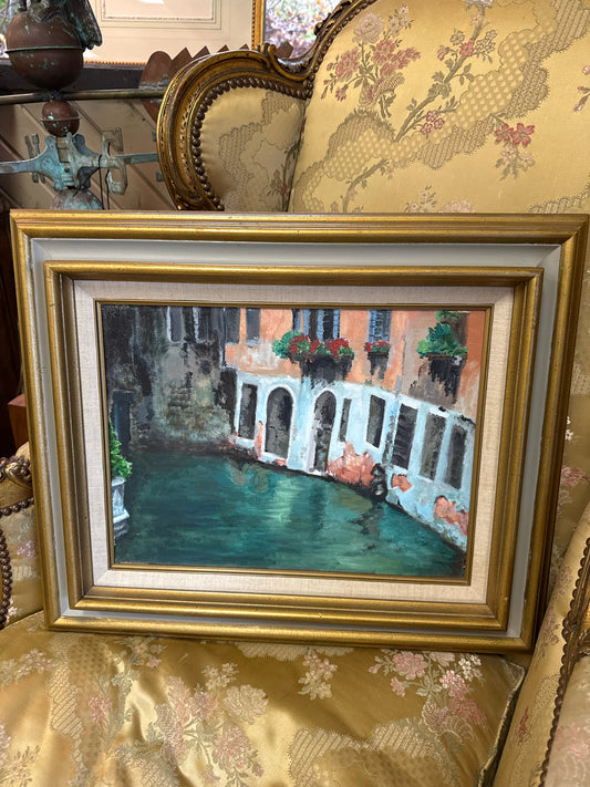 Original Oil Painting of Venice Canal (23" x 19")