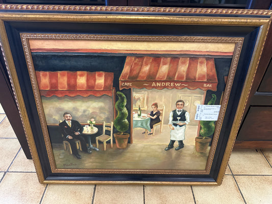 31 x 27 "Cafe-Andrew-Bar" in Black/Gold Frame
