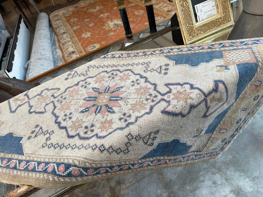 Oushak Runner Blue/Pink 47 x 21