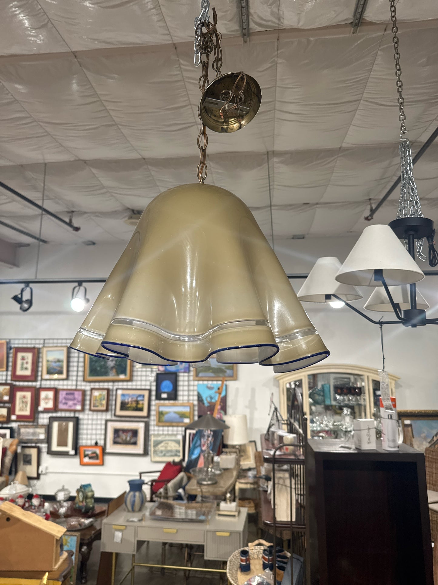 Vintage Venini Hand Blown Pendant by Luciano Vistosi