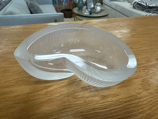 Baccarat Crystal Nautilius Sea Shell Bowl (signed)