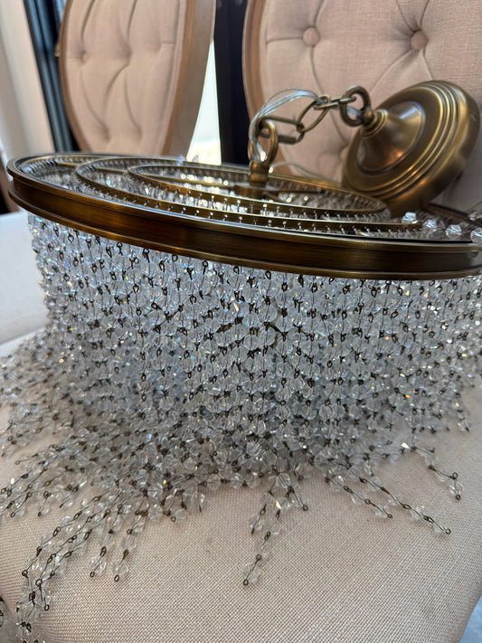 PB Teen Crystal 3-Tier 2 Lights Chandelier-In Box