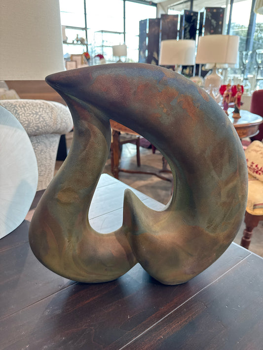 William Turner Raku Abstract Sculpture (artist signed)