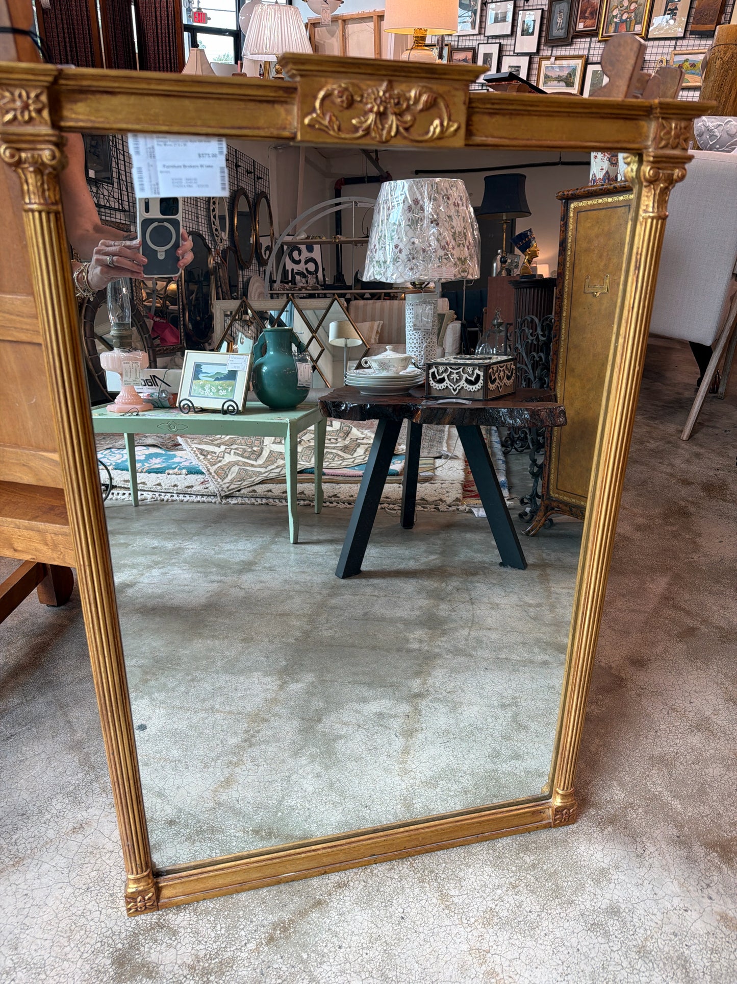 Vintage French Louis Style Gilt Gold Pier Mirror 27.5 x 39