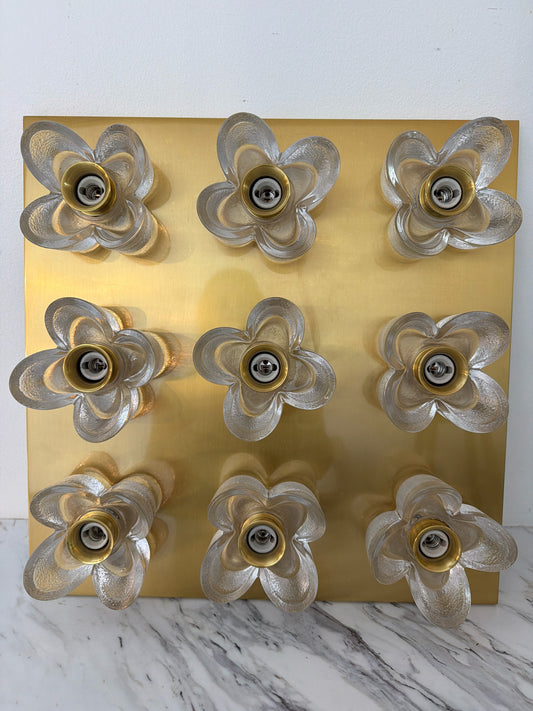 Mitzi- 9 Light Shea Crystal Glass/Gold Ceiling/Wall Flush Mount