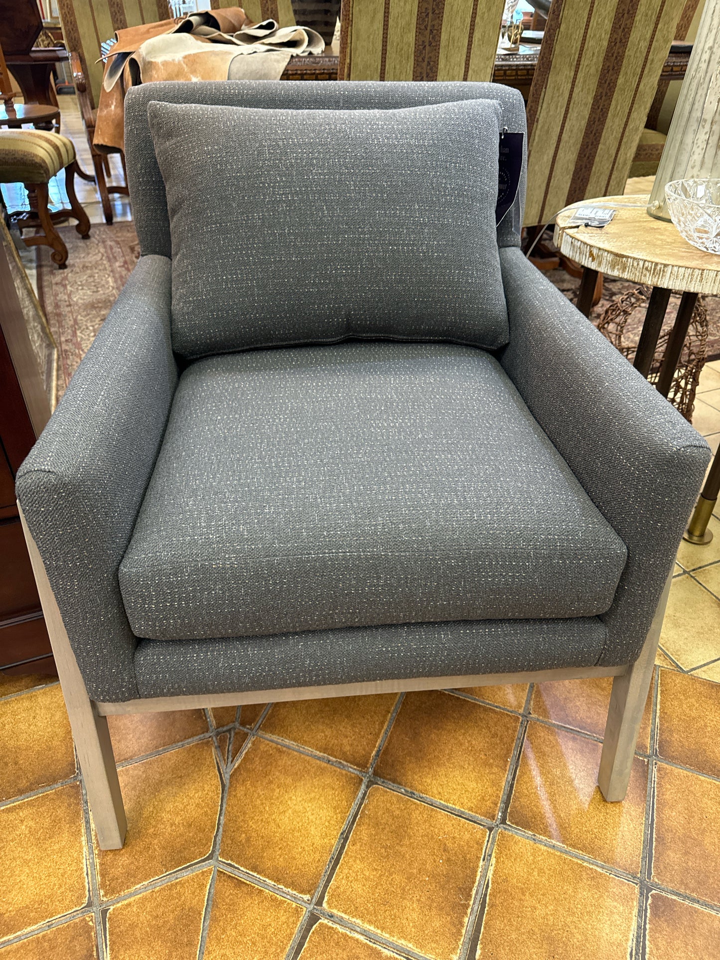 Thomasville Gray Modern Bale Accent Chair w/ Performance Fabric (New)