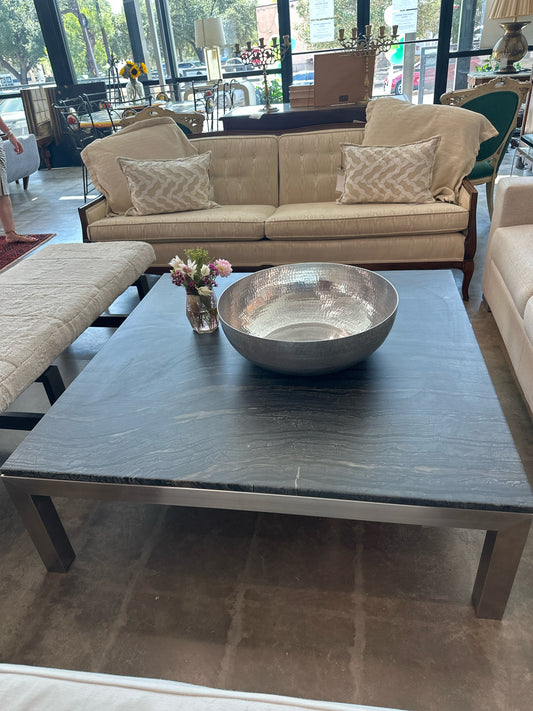 Black Marble Coffee Table Chrome Legs