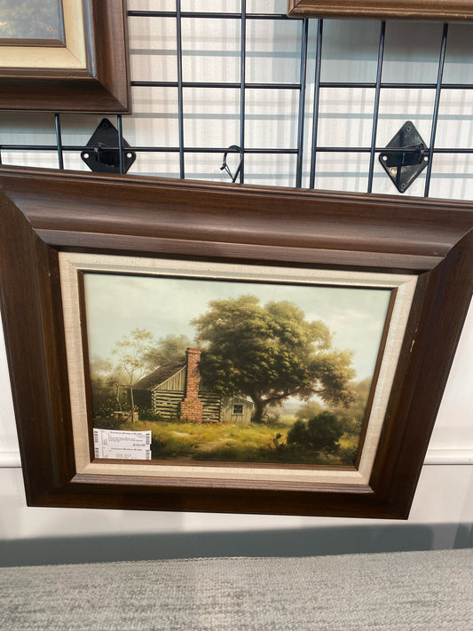 Dalhart Windberg Memorable Farmhouse/ Chimney Vintage Signed Print 24"x21"