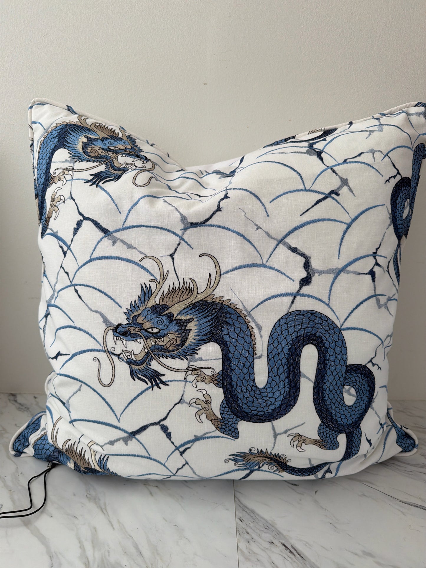 Blue/White Dragon 24"sq Pillow- New Insert