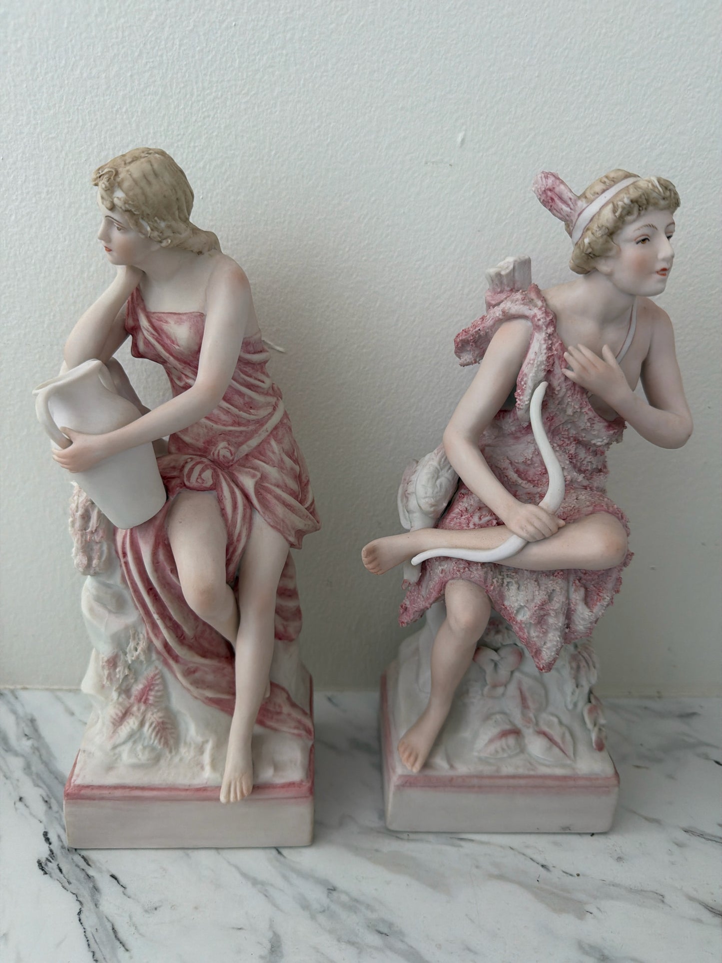 PAIR Antique Kalk Porcelain German Figurines