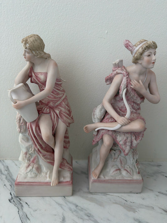 PAIR Antique Kalk Porcelain German Figurines