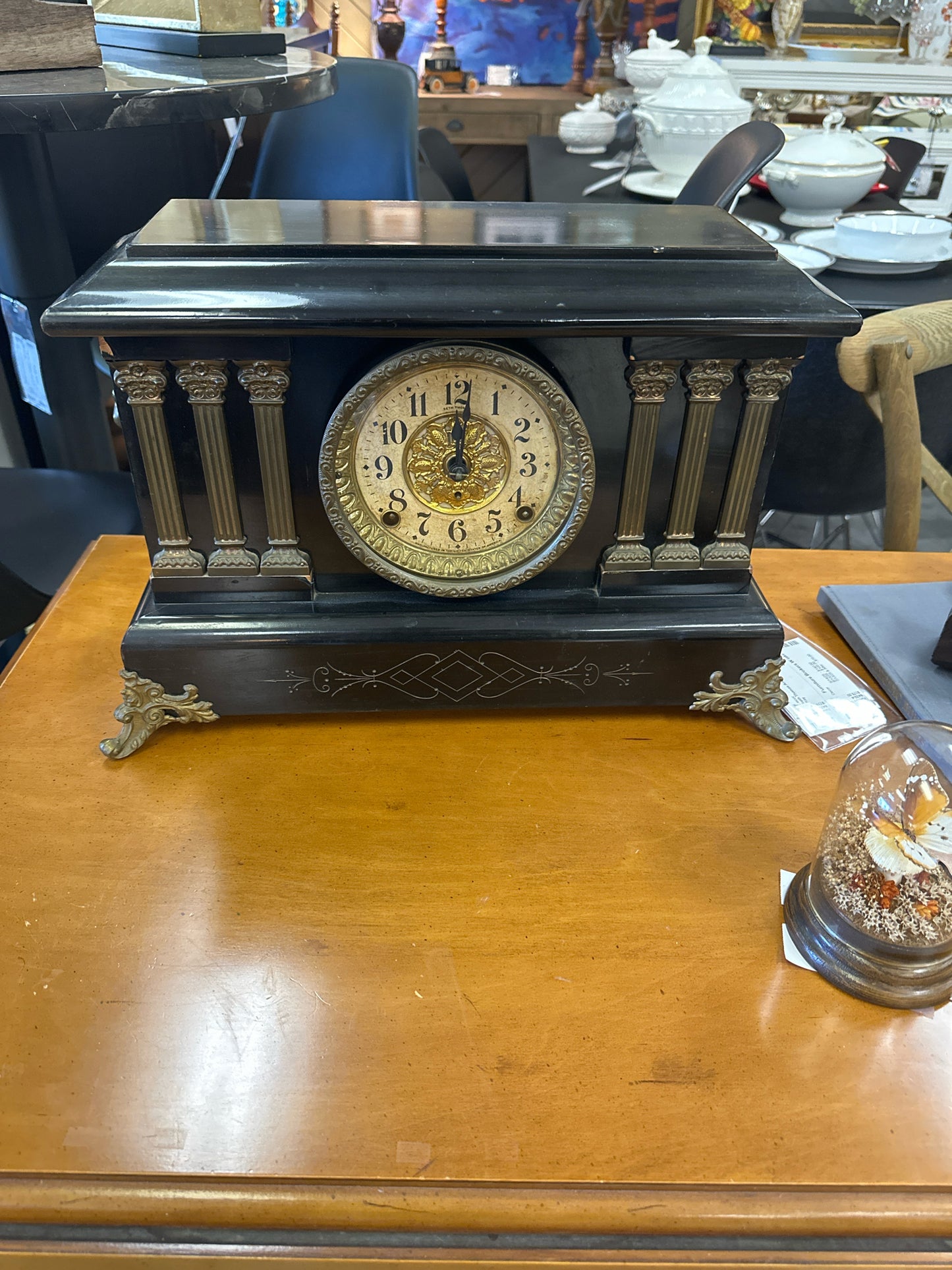 Seth Thomas Antique Mantle Clock w/ Key