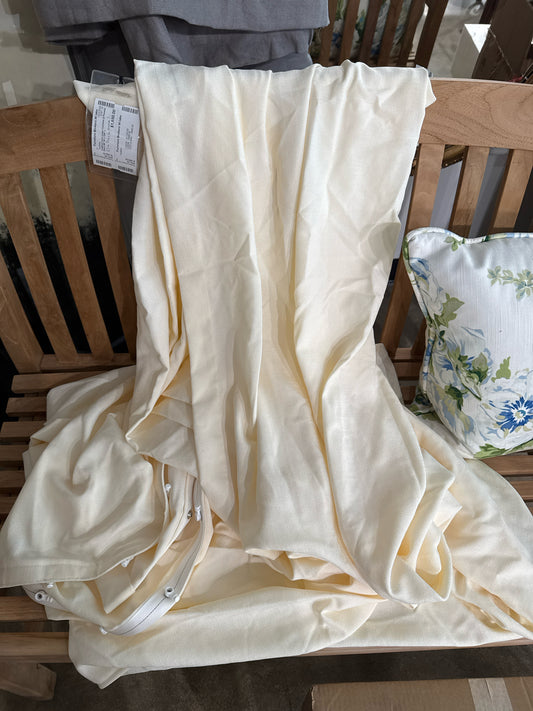 Custom Ivory Linen Curtains (2 Panels) Each 94" W x 124" L