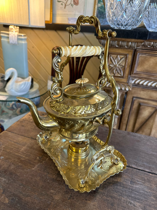 Antique Brass Teapot/Warmer