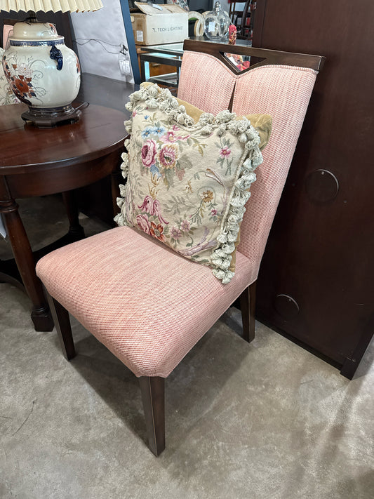 Set of 9 Dining Chairs Armless Rose Upholstery