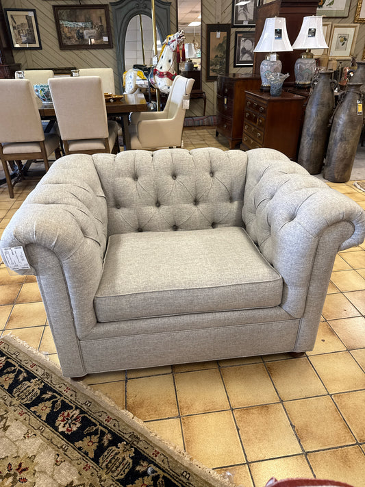 Pottery Barn Chesterfield- Grey Tufted Chair