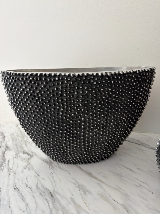 Gunmetal "Jack" Vase Heavily Textured-Large