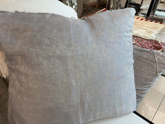 PAIR Four Hands Oversized Square Grey Herringbone  w/ Ties Floor Cushions
