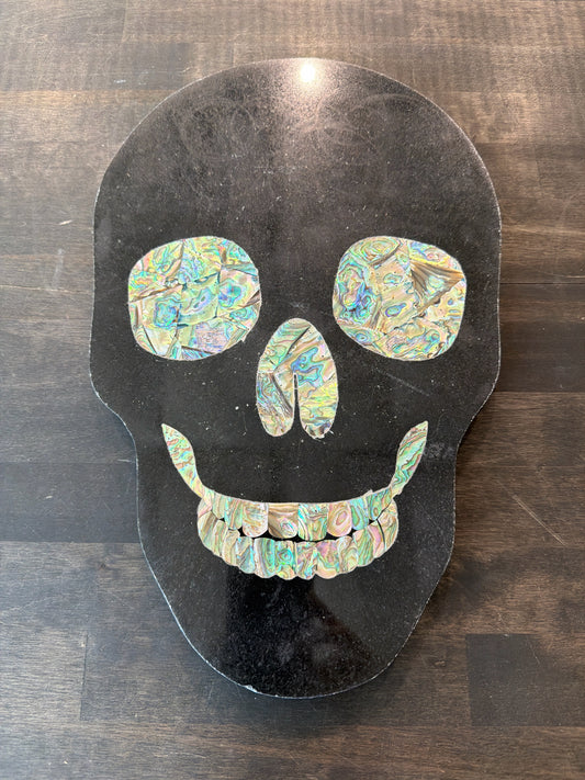 Barneys NY Black & Marble Abalone Skull Tray