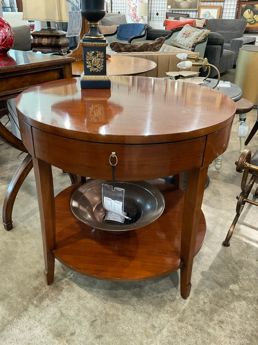 Two Tier 30" Dia Accent Table - Mahogany