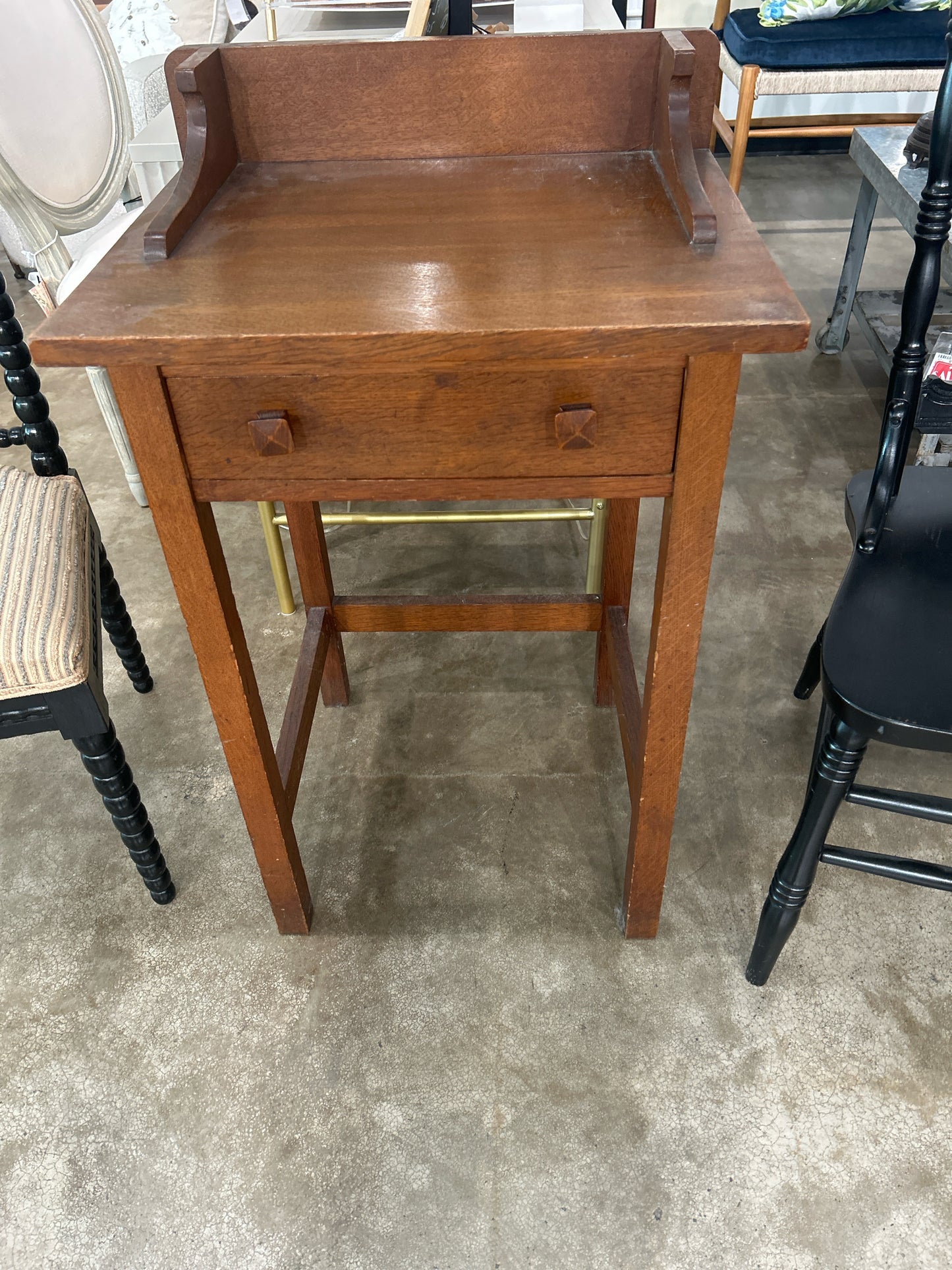 Vintage Wood Telephone Table 30"T X 21"W x 18" D