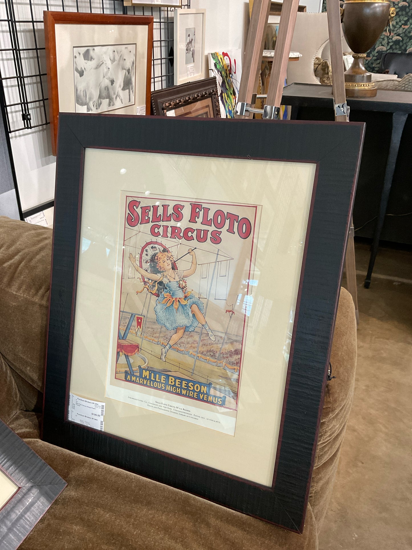Sells Floto Circus Vintage Poster Framed