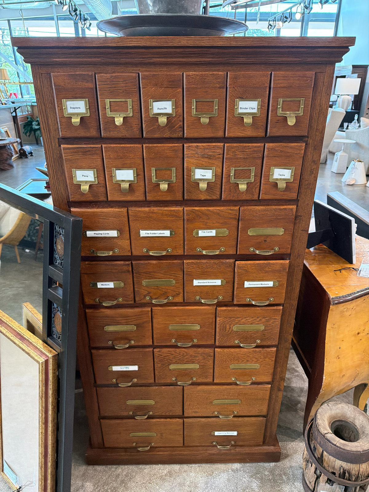 Antique Apothecary Multi Drawer Cabinet 30w X 16d X 56h
