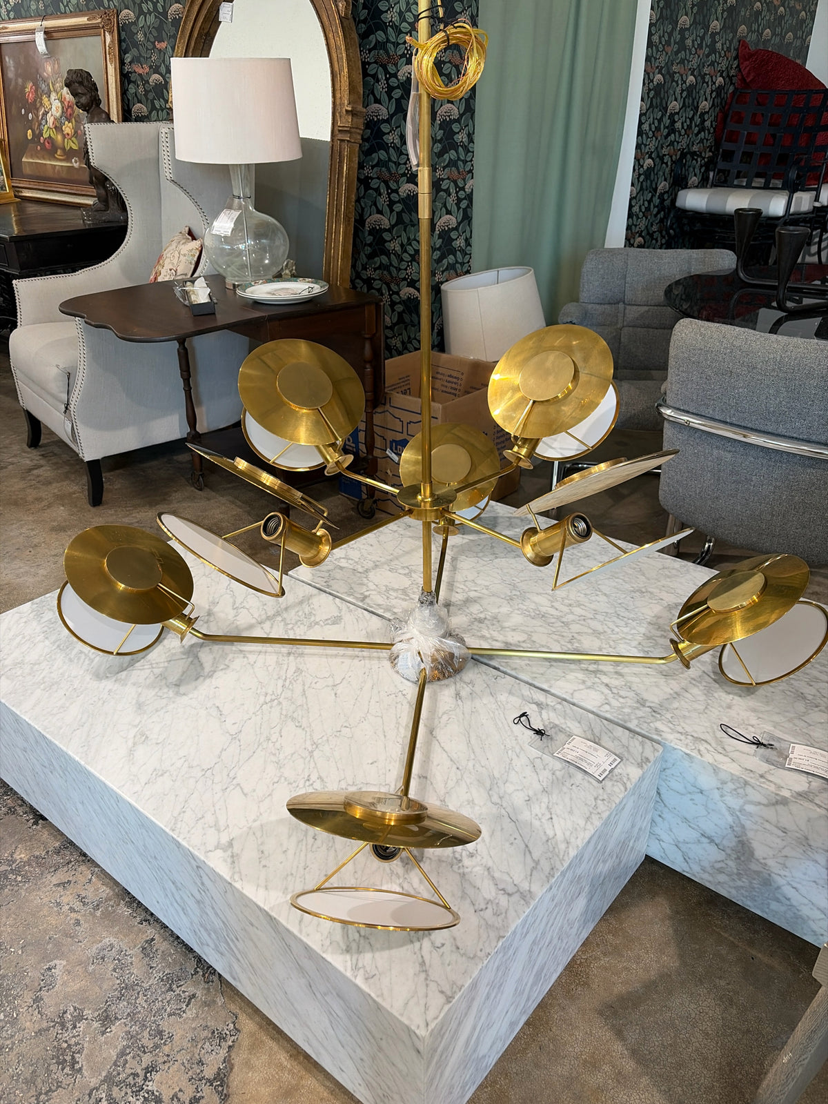 NIB Visual Comfort Thomas O'Brien Osiris 2 Tier Brass Chandelier