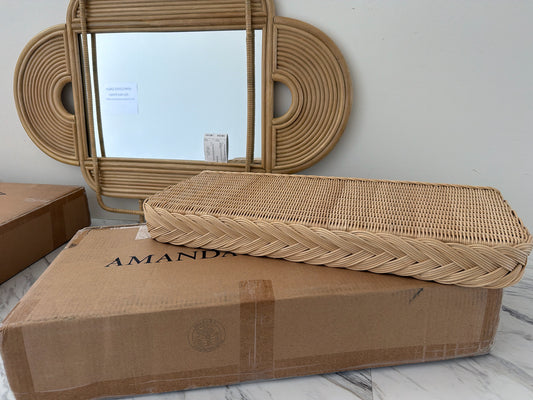 NEW in Box- Amanda Lyndroth Wicker Floating Wall Shelf