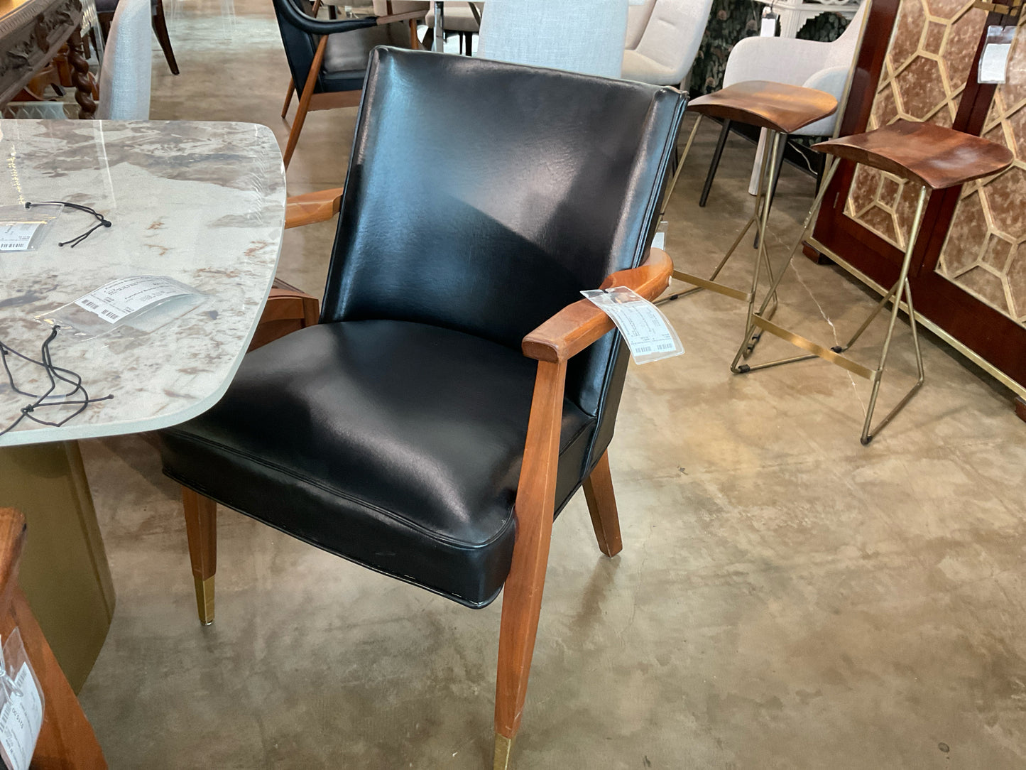 Mid-Centruy Walnut Frame w/Black Vinyl - Murhpy Miller