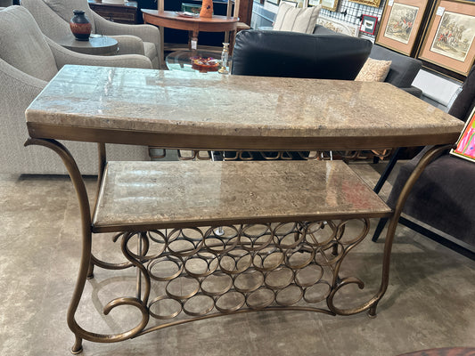 Large Marble/ Metal Bar Cart