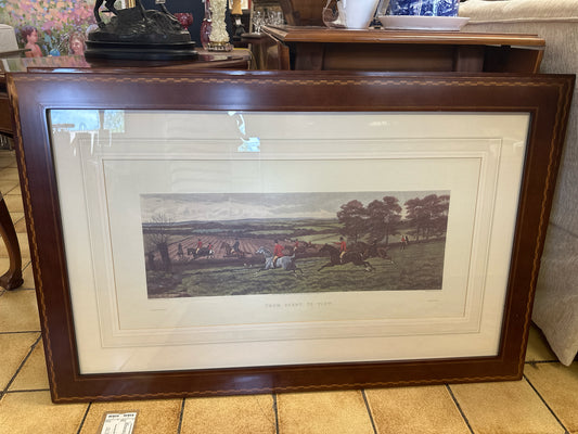"The Scent to View" Polo Scene in Wood Frame 43 x 27